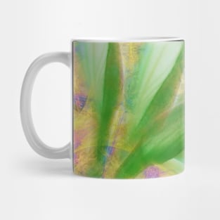 Bauhinia buds against textured green background Mug